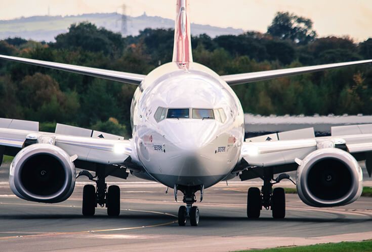Boeing 737 op de grond